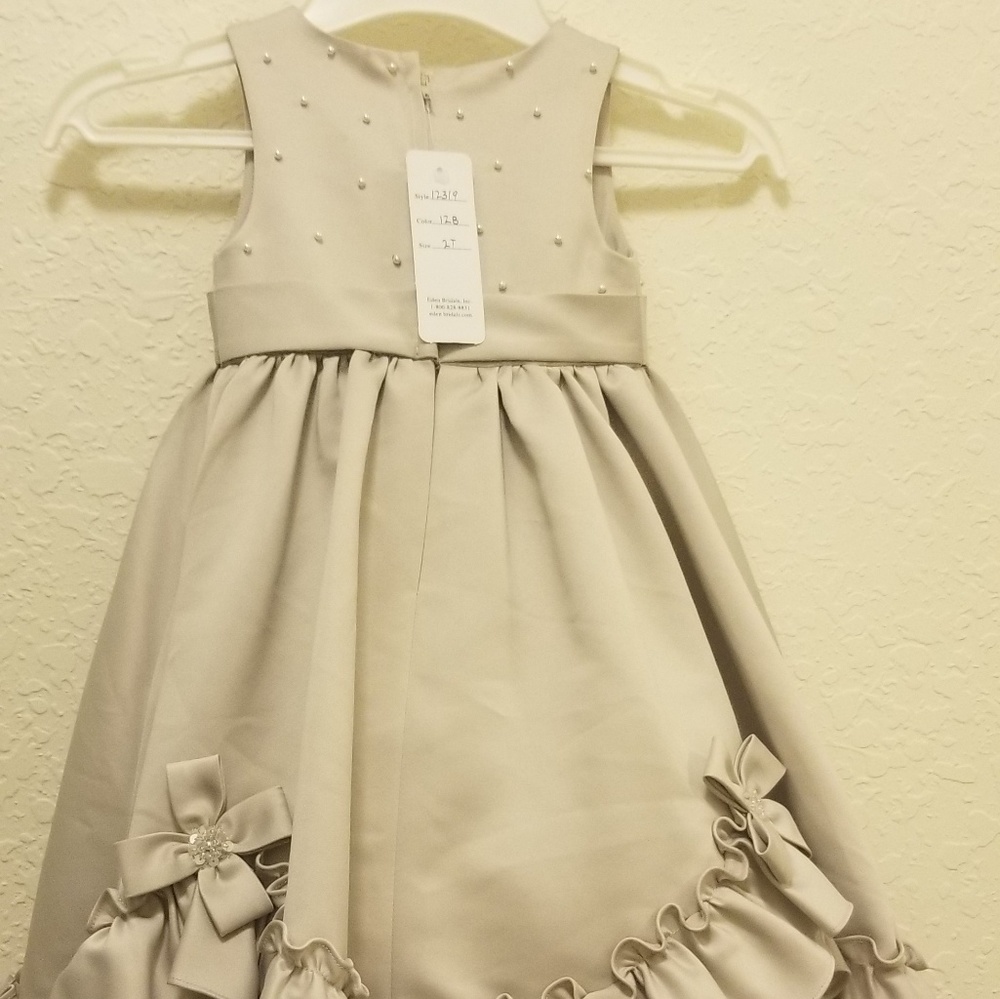 Fully lined flower girl dress with ruffles